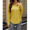 imagesiliteelon Button Down Dress Shirts for Women Long Sleeve Wrinkle Free Shirts Solid Work Business Formal Button Up ShirtMustard