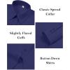 imagesiliteelon Button Down Dress Shirts for Women Long Sleeve Wrinkle Free Shirts Solid Work Business Formal Button Up ShirtNavy Blue
