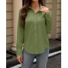imagesiliteelon Button Down Dress Shirts for Women Long Sleeve Wrinkle Free Shirts Solid Work Business Formal Button Up ShirtOlive