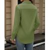 imagesiliteelon Button Down Dress Shirts for Women Long Sleeve Wrinkle Free Shirts Solid Work Business Formal Button Up ShirtOlive