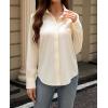 imagesiliteelon Button Down Dress Shirts for Women Long Sleeve Wrinkle Free Shirts Solid Work Business Formal Button Up ShirtPale Yellow