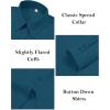 imagesiliteelon Button Down Dress Shirts for Women Long Sleeve Wrinkle Free Shirts Solid Work Business Formal Button Up ShirtPeacock Blue