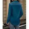 imagesiliteelon Button Down Dress Shirts for Women Long Sleeve Wrinkle Free Shirts Solid Work Business Formal Button Up ShirtPeacock Blue