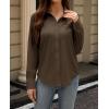 imagesiliteelon Button Down Dress Shirts for Women Long Sleeve Wrinkle Free Shirts Solid Work Business Formal Button Up ShirtPinecone