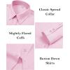 imagesiliteelon Button Down Dress Shirts for Women Long Sleeve Wrinkle Free Shirts Solid Work Business Formal Button Up ShirtPink