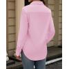 imagesiliteelon Button Down Dress Shirts for Women Long Sleeve Wrinkle Free Shirts Solid Work Business Formal Button Up ShirtPink