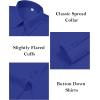 imagesiliteelon Button Down Dress Shirts for Women Long Sleeve Wrinkle Free Shirts Solid Work Business Formal Button Up ShirtRoyal Blue