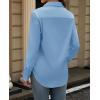 imagesiliteelon Button Down Dress Shirts for Women Long Sleeve Wrinkle Free Shirts Solid Work Business Formal Button Up ShirtSky Blue