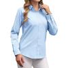 imagesiliteelon Button Down Shirts Dress Shirts for Women Long Sleeve Womens Work Shirts Regular Fit Cotton Dress ShirtsBaby Blue