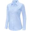 imagesiliteelon Button Down Shirts Dress Shirts for Women Long Sleeve Womens Work Shirts Regular Fit Cotton Dress ShirtsBaby Blue