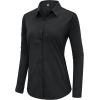 imagesiliteelon Button Down Shirts Dress Shirts for Women Long Sleeve Womens Work Shirts Regular Fit Cotton Dress ShirtsBlack