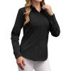 imagesiliteelon Button Down Shirts Dress Shirts for Women Long Sleeve Womens Work Shirts Regular Fit Cotton Dress ShirtsBlack