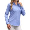 imagesiliteelon Button Down Shirts Dress Shirts for Women Long Sleeve Womens Work Shirts Regular Fit Cotton Dress ShirtsBlue