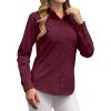 imagesiliteelon Button Down Shirts Dress Shirts for Women Long Sleeve Womens Work Shirts Regular Fit Cotton Dress ShirtsBurgundy
