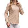 imagesiliteelon Button Down Shirts Dress Shirts for Women Long Sleeve Womens Work Shirts Regular Fit Cotton Dress ShirtsChampagne