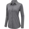 imagesiliteelon Button Down Shirts Dress Shirts for Women Long Sleeve Womens Work Shirts Regular Fit Cotton Dress ShirtsCharcoal Gray
