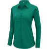 imagesiliteelon Button Down Shirts Dress Shirts for Women Long Sleeve Womens Work Shirts Regular Fit Cotton Dress ShirtsGreen