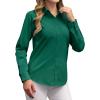 imagesiliteelon Button Down Shirts Dress Shirts for Women Long Sleeve Womens Work Shirts Regular Fit Cotton Dress ShirtsGreen