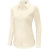 imagesiliteelon Button Down Shirts Dress Shirts for Women Long Sleeve Womens Work Shirts Regular Fit Cotton Dress ShirtsIvory