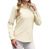 imagesiliteelon Button Down Shirts Dress Shirts for Women Long Sleeve Womens Work Shirts Regular Fit Cotton Dress ShirtsIvory