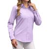 imagesiliteelon Button Down Shirts Dress Shirts for Women Long Sleeve Womens Work Shirts Regular Fit Cotton Dress ShirtsLavender