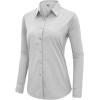 imagesiliteelon Button Down Shirts Dress Shirts for Women Long Sleeve Womens Work Shirts Regular Fit Cotton Dress ShirtsLight Gray