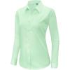 imagesiliteelon Button Down Shirts Dress Shirts for Women Long Sleeve Womens Work Shirts Regular Fit Cotton Dress ShirtsMint Green
