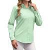 imagesiliteelon Button Down Shirts Dress Shirts for Women Long Sleeve Womens Work Shirts Regular Fit Cotton Dress ShirtsMint Green