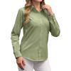 imagesiliteelon Button Down Shirts Dress Shirts for Women Long Sleeve Womens Work Shirts Regular Fit Cotton Dress ShirtsMoss Green