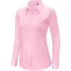 imagesiliteelon Button Down Shirts Dress Shirts for Women Long Sleeve Womens Work Shirts Regular Fit Cotton Dress ShirtsPale Pink