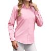 imagesiliteelon Button Down Shirts Dress Shirts for Women Long Sleeve Womens Work Shirts Regular Fit Cotton Dress ShirtsPale Pink