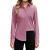 imagesiliteelon Button Down Shirts Dress Shirts for Women Long Sleeve Womens Work Shirts Regular Fit Cotton Dress ShirtsPastel Violet
