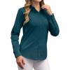 imagesiliteelon Button Down Shirts Dress Shirts for Women Long Sleeve Womens Work Shirts Regular Fit Cotton Dress ShirtsPeacock Blue
