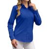 imagesiliteelon Button Down Shirts Dress Shirts for Women Long Sleeve Womens Work Shirts Regular Fit Cotton Dress ShirtsRoyal Blue