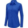 imagesiliteelon Button Down Shirts Dress Shirts for Women Long Sleeve Womens Work Shirts Regular Fit Cotton Dress ShirtsRoyal Blue