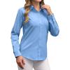 imagesiliteelon Button Down Shirts Dress Shirts for Women Long Sleeve Womens Work Shirts Regular Fit Cotton Dress ShirtsSky Blue