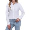 imagesiliteelon Button Down Shirts Dress Shirts for Women Long Sleeve Womens Work Shirts Regular Fit Cotton Dress ShirtsWhite