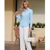 imagesiliteelon Button Down Shirts for Women Dress Shirts Cotton Long Sleeve Shirts for Women Wrinkle Free Stretch Work BlouseAll Blue