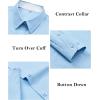 imagesiliteelon Button Down Shirts for Women Dress Shirts Cotton Long Sleeve Shirts for Women Wrinkle Free Stretch Work BlouseAll Blue