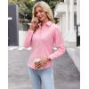 imagesiliteelon Button Down Shirts for Women Dress Shirts Cotton Long Sleeve Shirts for Women Wrinkle Free Stretch Work BlouseAll Pink
