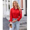 imagesiliteelon Button Down Shirts for Women Dress Shirts Cotton Long Sleeve Shirts for Women Wrinkle Free Stretch Work BlouseAll Red