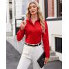 imagesiliteelon Button Down Shirts for Women Dress Shirts Cotton Long Sleeve Shirts for Women Wrinkle Free Stretch Work BlouseAll Red