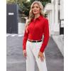 imagesiliteelon Button Down Shirts for Women Dress Shirts Cotton Long Sleeve Shirts for Women Wrinkle Free Stretch Work BlouseAll Red
