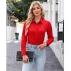 imagesiliteelon Button Down Shirts for Women Dress Shirts Cotton Long Sleeve Shirts for Women Wrinkle Free Stretch Work BlouseAll Red