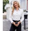 imagesiliteelon Button Down Shirts for Women Dress Shirts Cotton Long Sleeve Shirts for Women Wrinkle Free Stretch Work BlouseWhite Black
