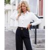 imagesiliteelon Button Down Shirts for Women Dress Shirts Cotton Long Sleeve Shirts for Women Wrinkle Free Stretch Work BlouseWhite Black