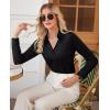imagesiliteelon Button Down Shirts for Women Slim fit Long Sleeve Stretch Dress Shirts Work Shirt Wrinkle Free Office BlousesBlack