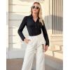 imagesiliteelon Button Down Shirts for Women Slim fit Long Sleeve Stretch Dress Shirts Work Shirt Wrinkle Free Office BlousesBlack