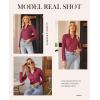 imagesiliteelon Button Down Shirts for Women Slim fit Long Sleeve Stretch Dress Shirts Work Shirt Wrinkle Free Office BlousesBurgundy