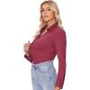 imagesiliteelon Button Down Shirts for Women Slim fit Long Sleeve Stretch Dress Shirts Work Shirt Wrinkle Free Office BlousesBurgundy